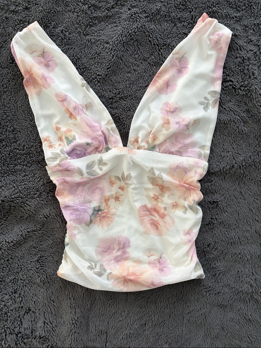 Garage White Floral Twist V-Neck Camisole